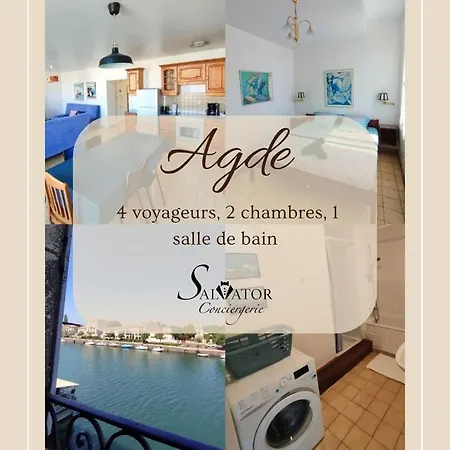 : Vue Exceptionnelle Sur Le Fleuve Et Grand De 2 Au Coeur Du Centre Historique D'agde. * Agde